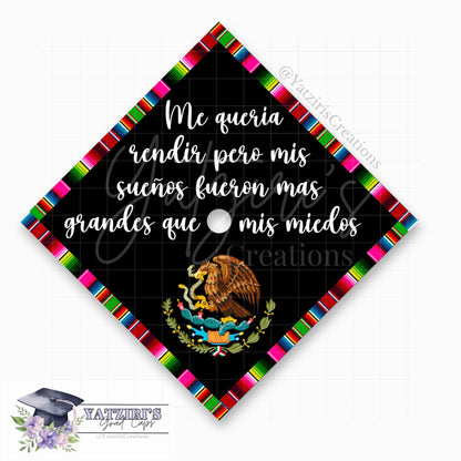 Mexican Flag Printed Graduation Cap Topper