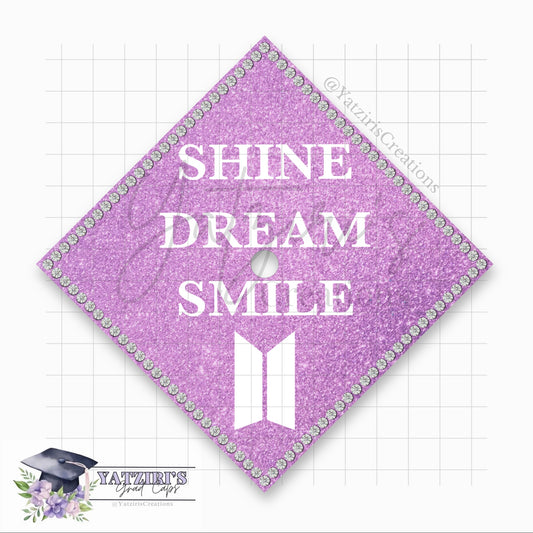 BTS Shine Dream Smile Printed Graduation Cap Topper