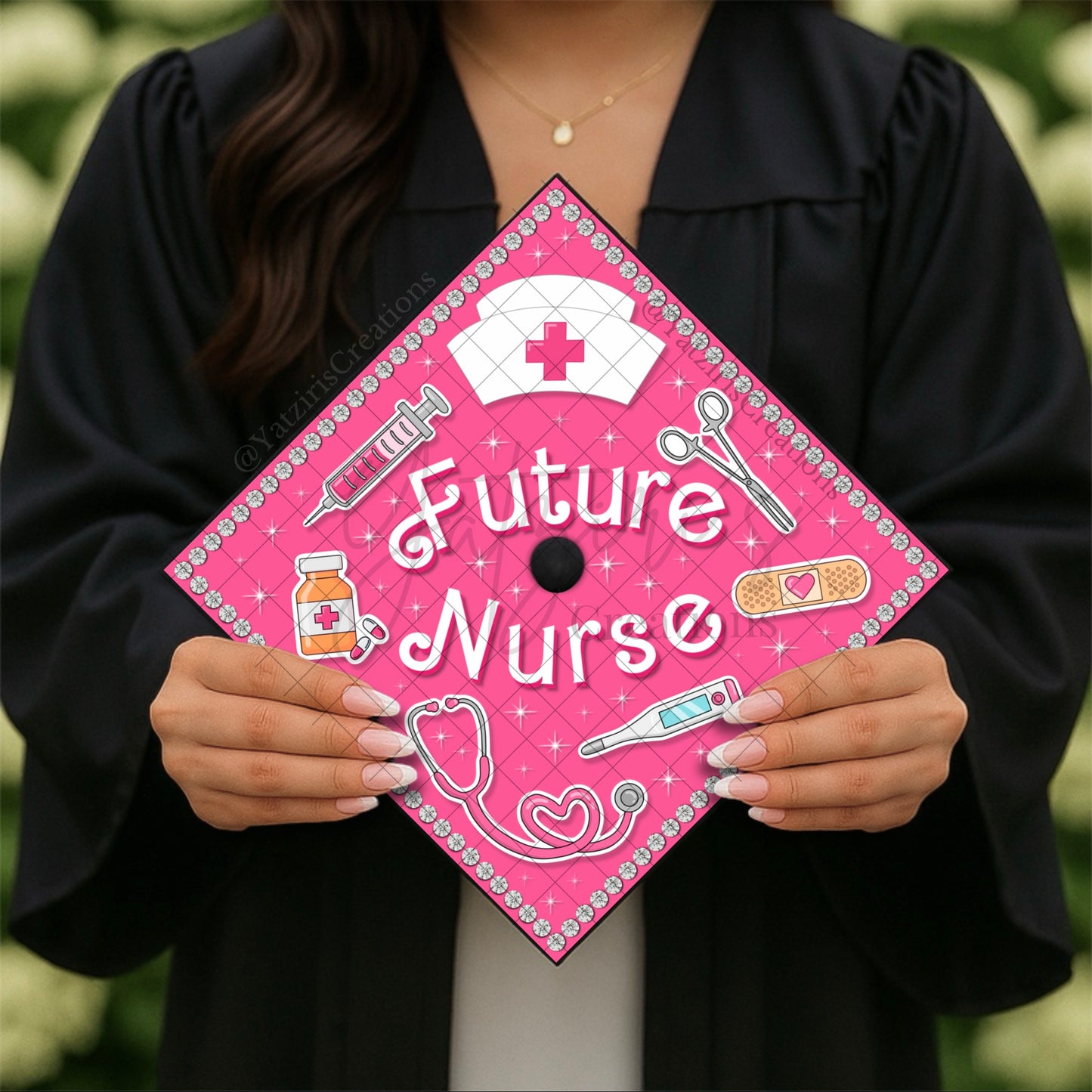 Future Nurse Printed Graduation Cap Topper