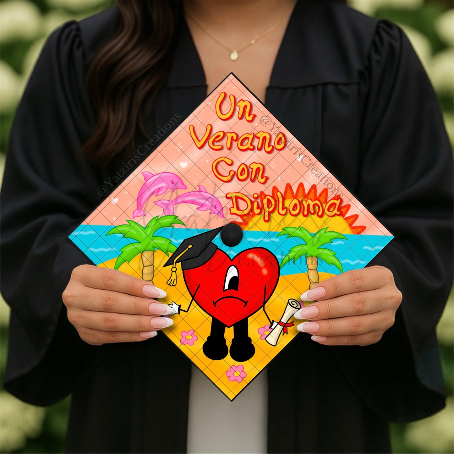 Un Verano Con Diploma Printed Graduation Cap Topper