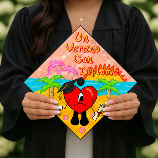 Un Verano Con Diploma Printed Graduation Cap Topper