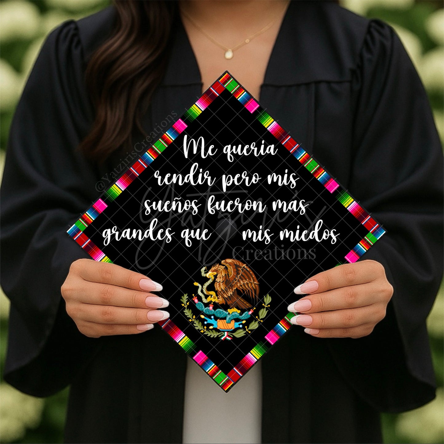 Mexican Flag Printed Graduation Cap Topper
