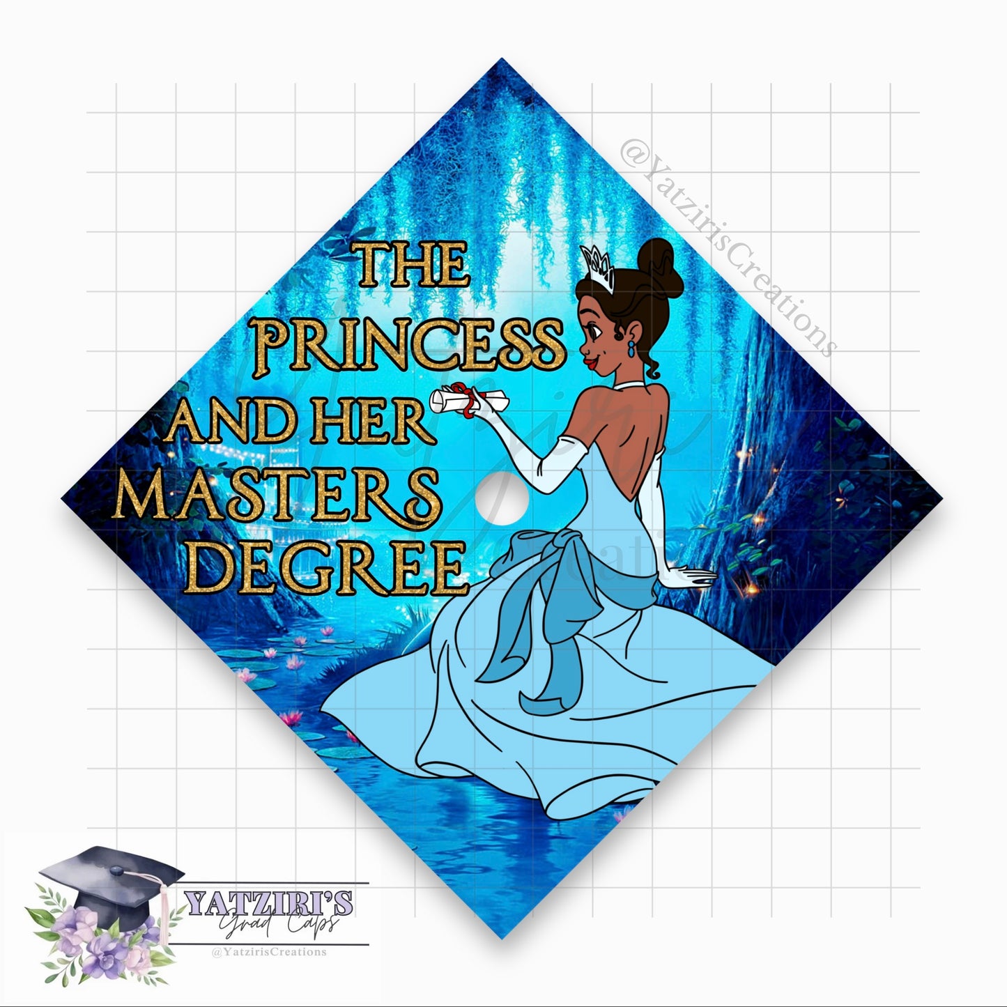 The Princess & The Diploma Printed Graduation Cap Topper