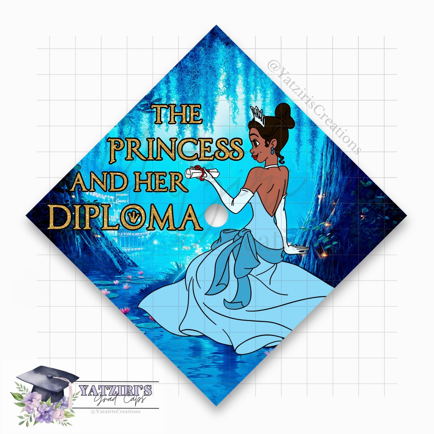 The Princess & The Diploma Printed Graduation Cap Topper