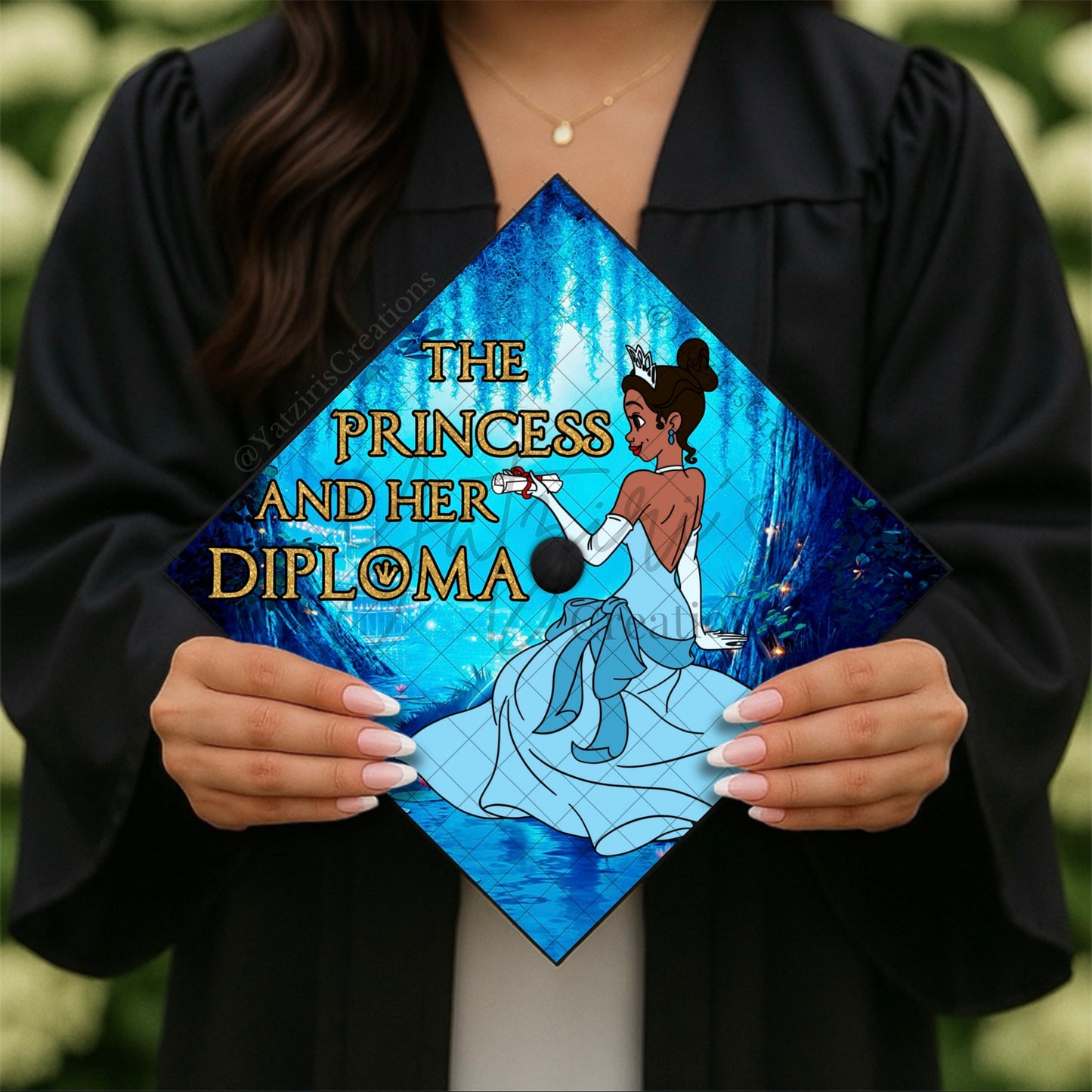 The Princess & The Diploma Printed Graduation Cap Topper