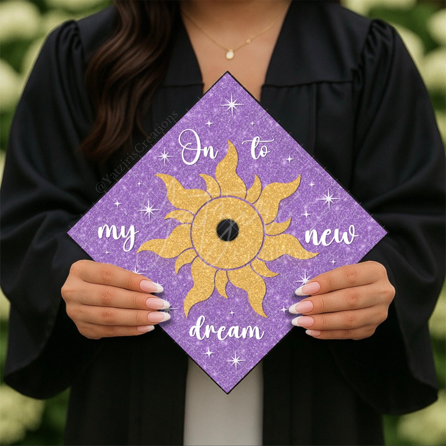 On To My New Dream Printed Graduation Cap Topper