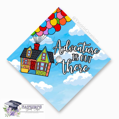 Adventure is out there Printed Graduation Cap Topper